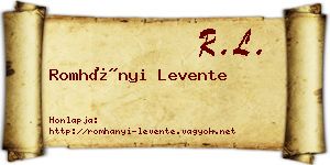 Romhányi Levente névjegykártya