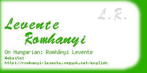 levente romhanyi business card